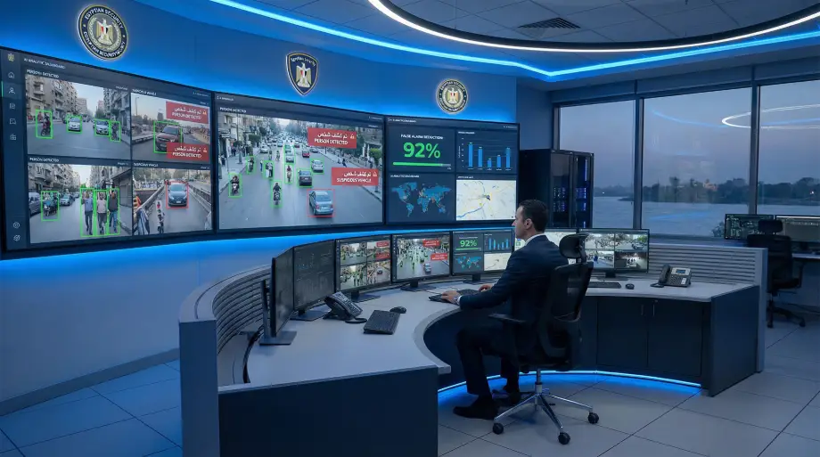 كاميرات المراقبة الذكية AI مصر لمراقبة الشركات والمولات