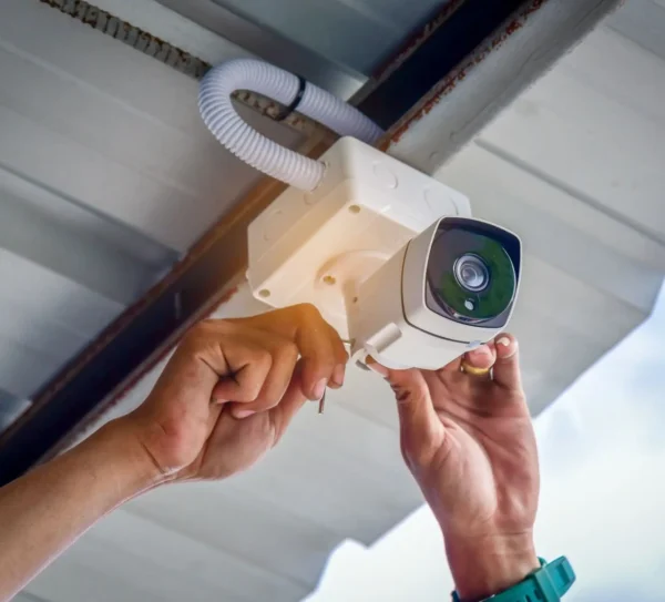wmremove-transformed (8) Smart security cameras securing a modern home in 2026 with AI features and remote mobile control