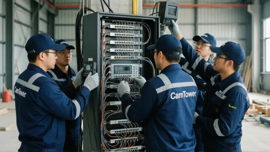 فريق Camtower أثناء تنفيذ أنظمة الأمان للمشاريع الكبرى